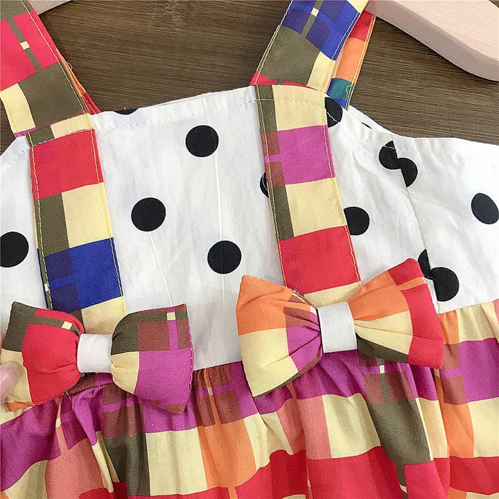 pattern 18M-7Y Toddler Girls Polka Dot Plaid Camisole Dresses Wholesale Girls Clothes V3824051400082 for wholesale on Faire