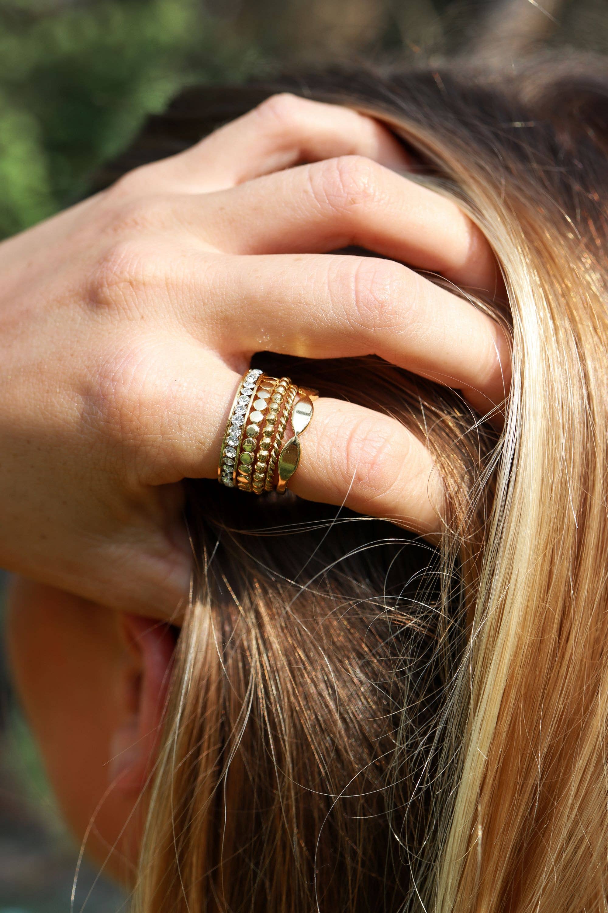 WJW – wholesale Multi-stone ring – 18K Gold PVD CZ Eternity Stainless Steel Ring4