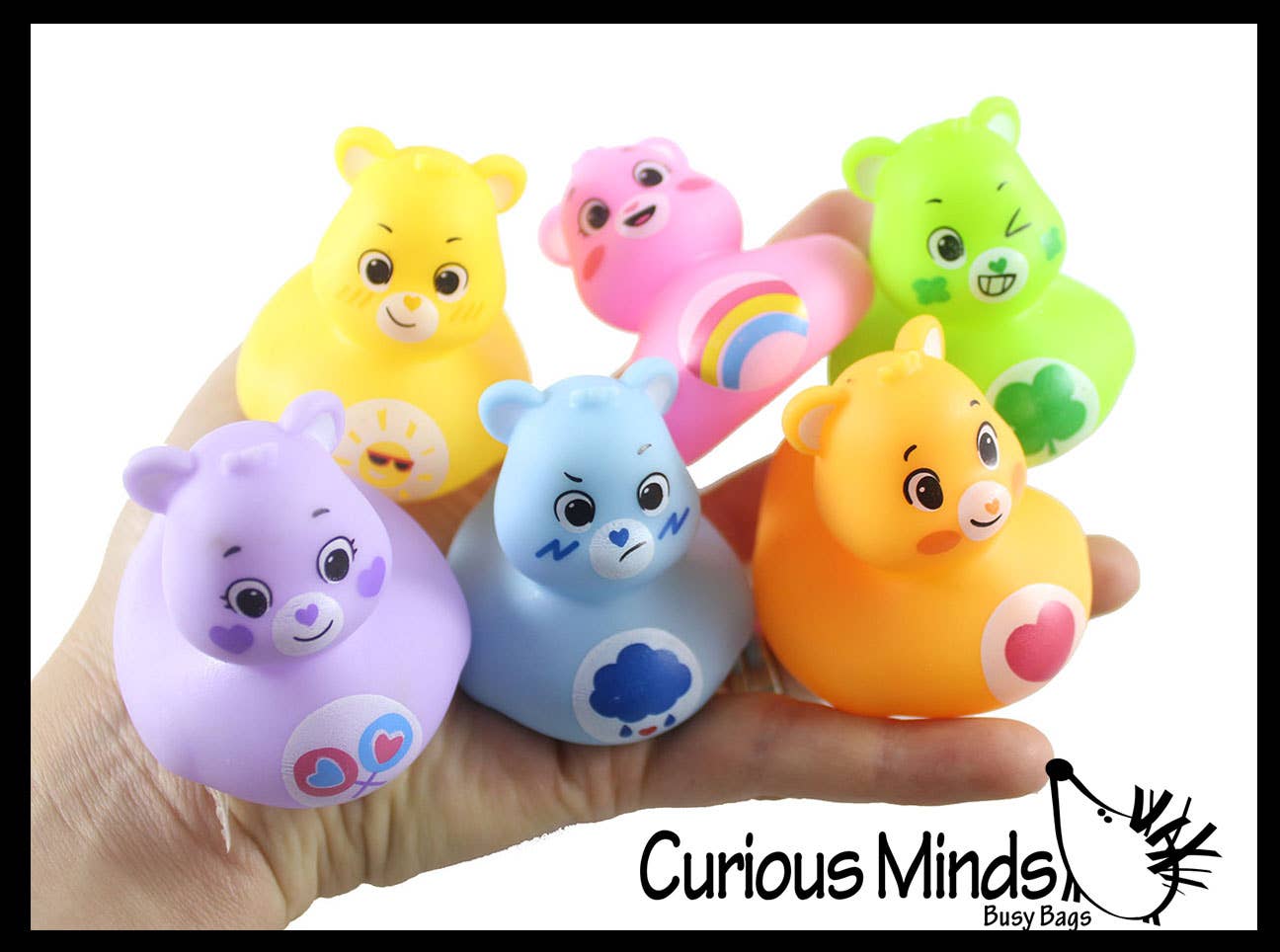 Curious Minds Toys - Wholesale Bath Toy - Baby - 1 Care Bear 2" Rubber Ducks - Rubber Duckies - Cute Novelty 1
