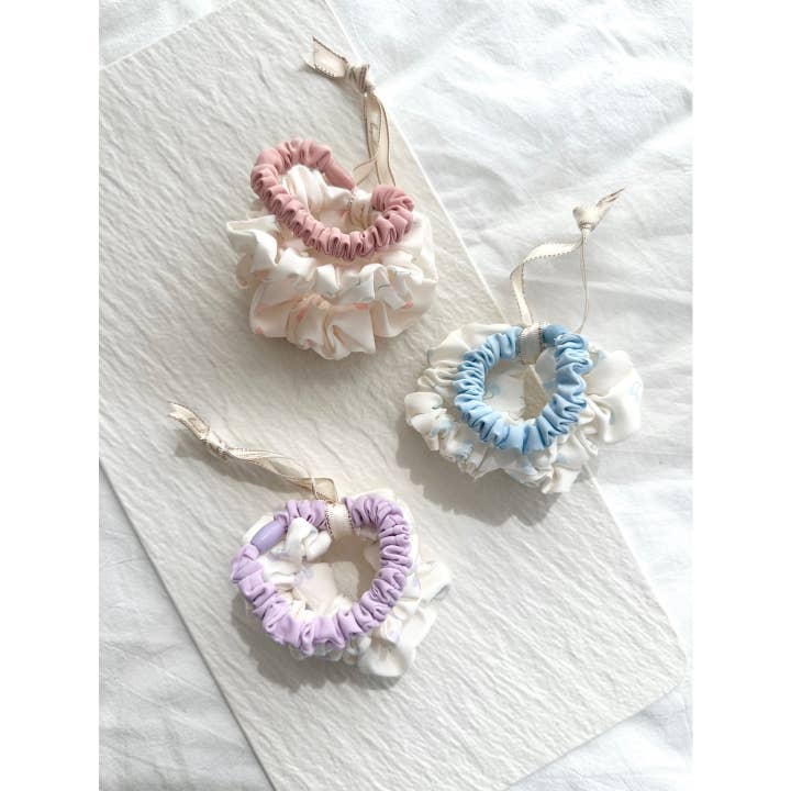 Cherry Pattern with Ribbon Hair Scrunchies - GIYO for wholesale by LoveLina