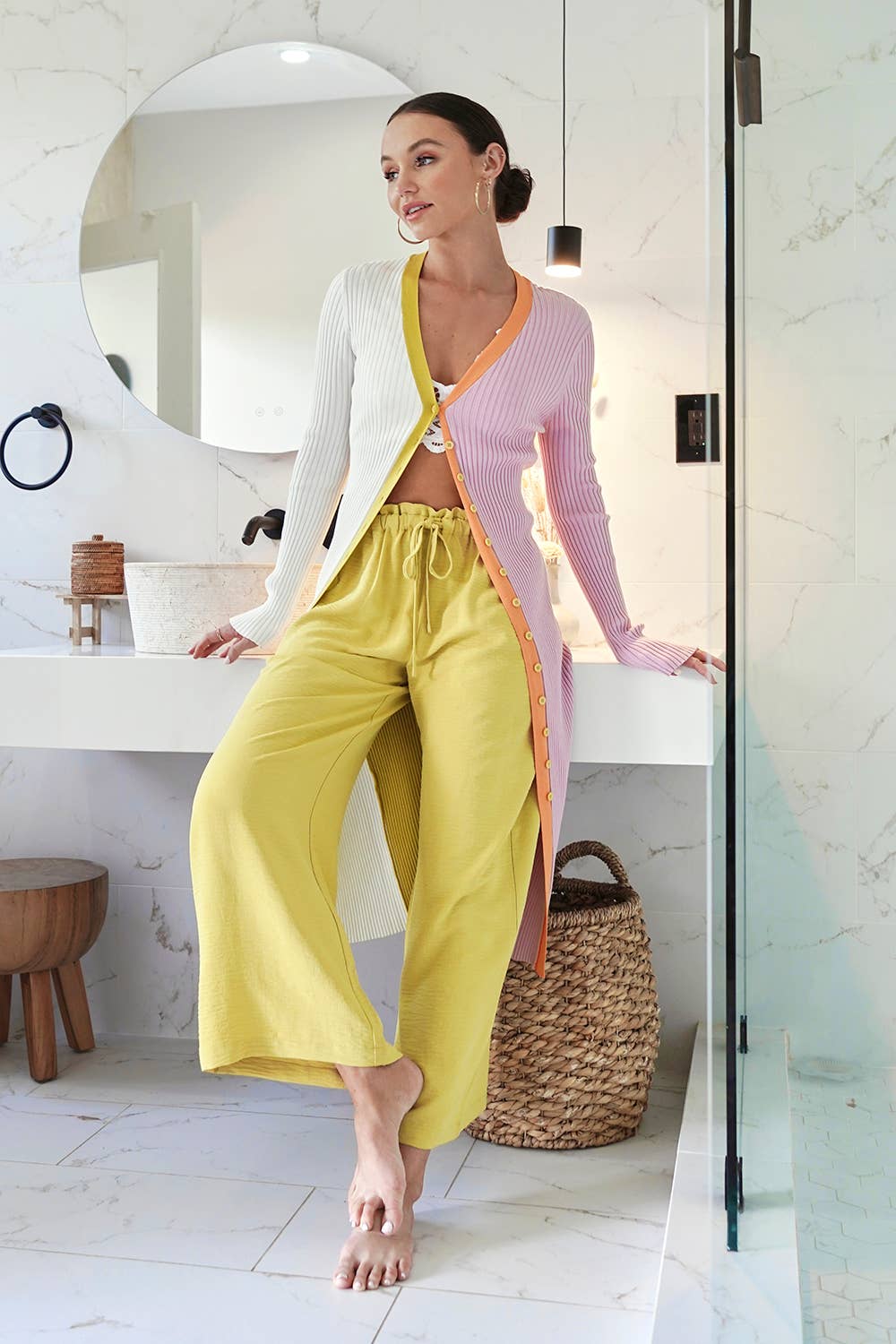 Mystree - Vendita all'ingrosso Vestito - Donna - Abito in maglione a blocchi di colori 600668