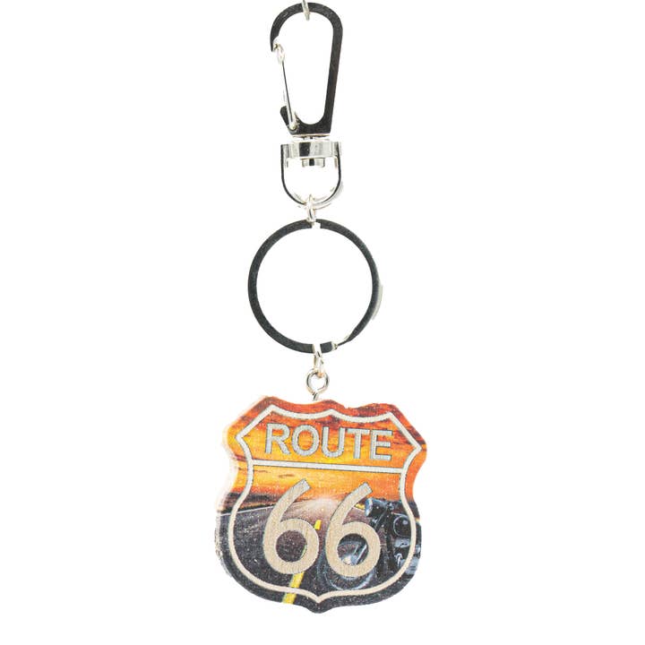 Pawnee Bill’s - Wholesale Keychain - Unisex - Route 66 Wooden Keychain2