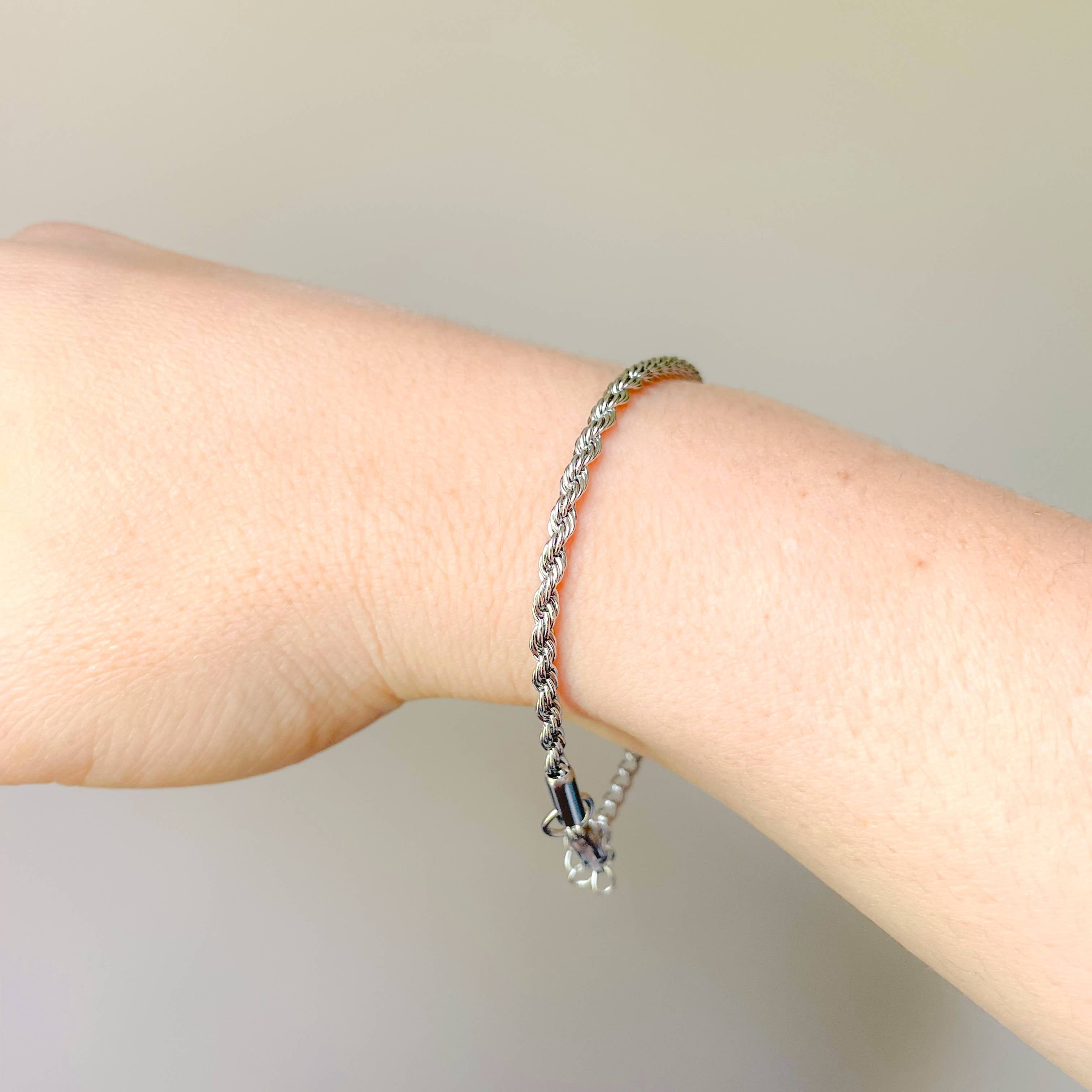 Blueyejewelry - Wholesale Link & Chain Bracelet - Rope Chain Bracelet - 2.5 MM Twisted Chain Bracelet 9