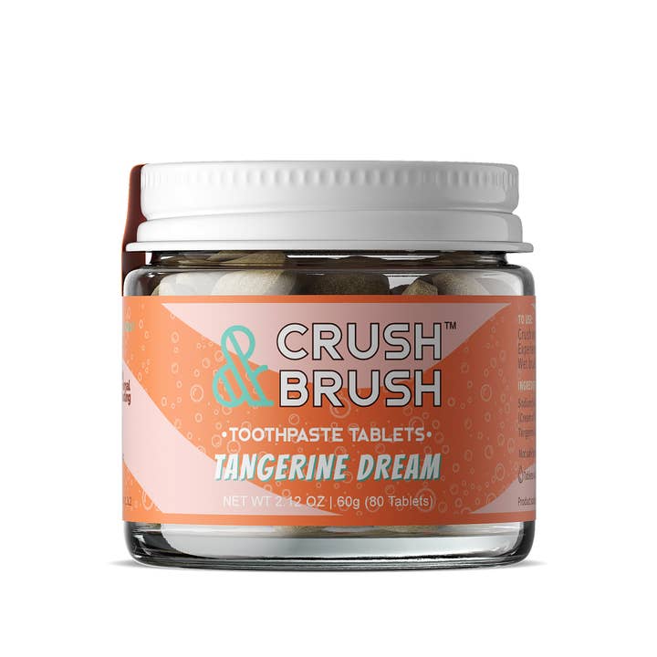 Nelson Naturals - Wholesale Toothpaste - Crush & Brush Toothpaste Tablet - TANGERINE DREAM 60g/2.2oz