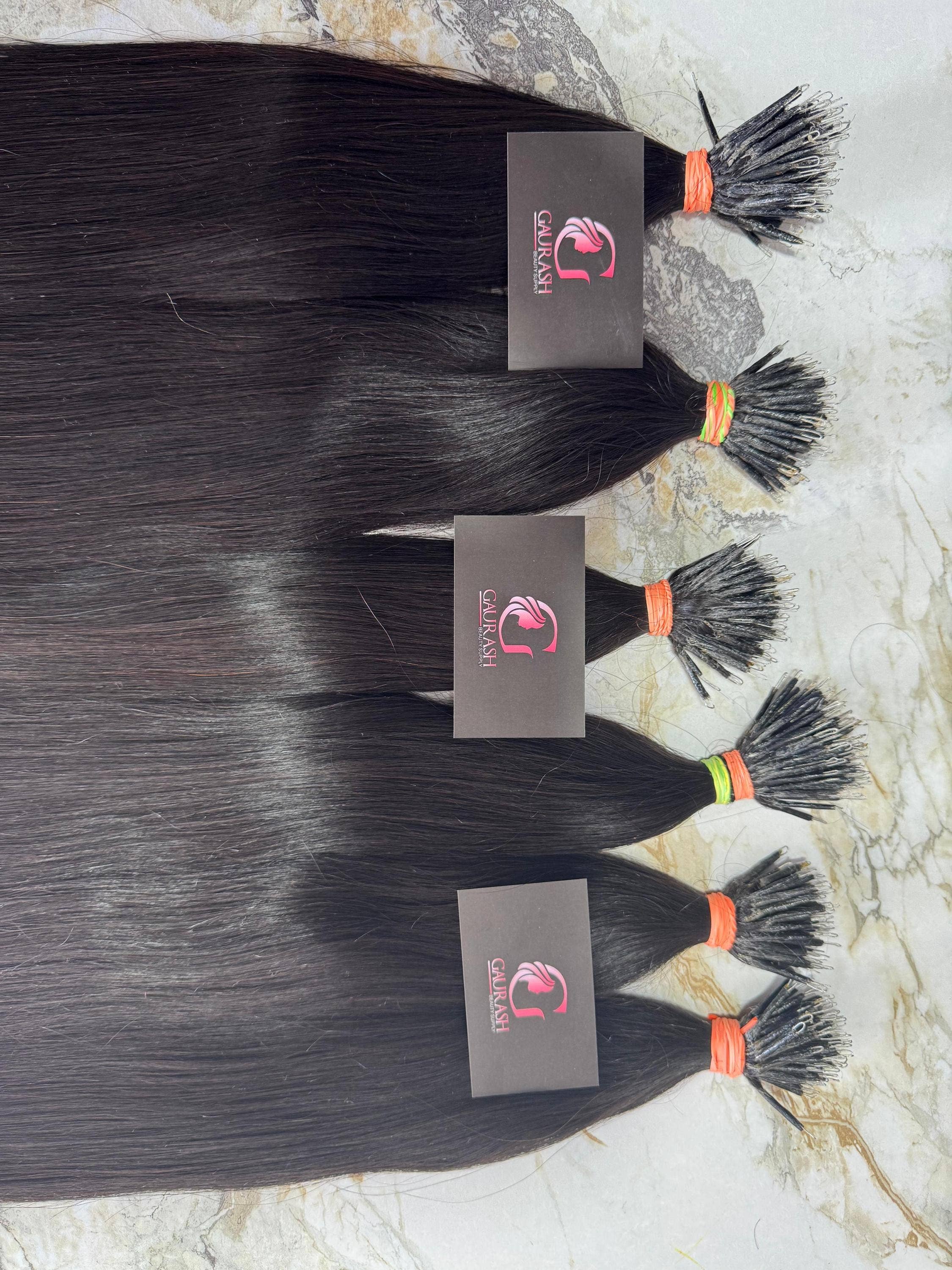 Gaurash Beauty Supply Inc. - Wholesale Hair Extensions - Nano Ring Indian Remy Hair Extensions: Natural Black/Brown2