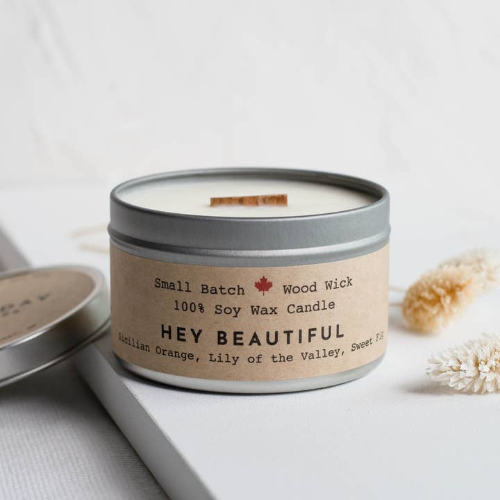Weekday Candles - Wholesale Travel Candles - Hey Beautiful Cabin Candle Tin1