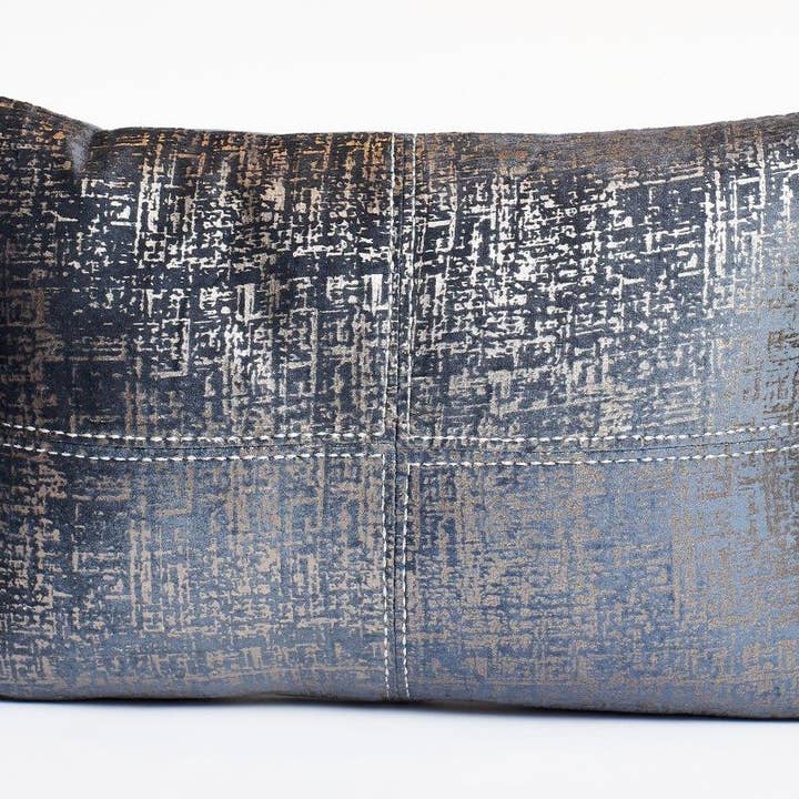 Foil and Cross Stitch Lumbar Throw Pillow for wholesale by House Of Harkaari