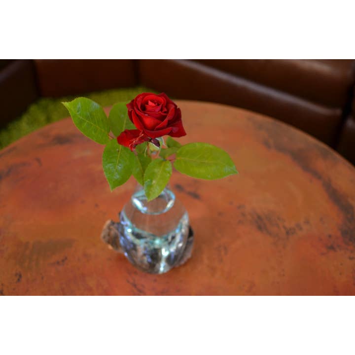 Cohasset Gifts - Vente Vases - Vase en verre soufflé et bois - environ 25 cm de hauteur2