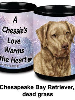 Tazza con scena invernale di Chesapeake Bay Retriever, motivo: erba morta per la vendita all'ingrosso da parte di Pet Gifts USA, LLC