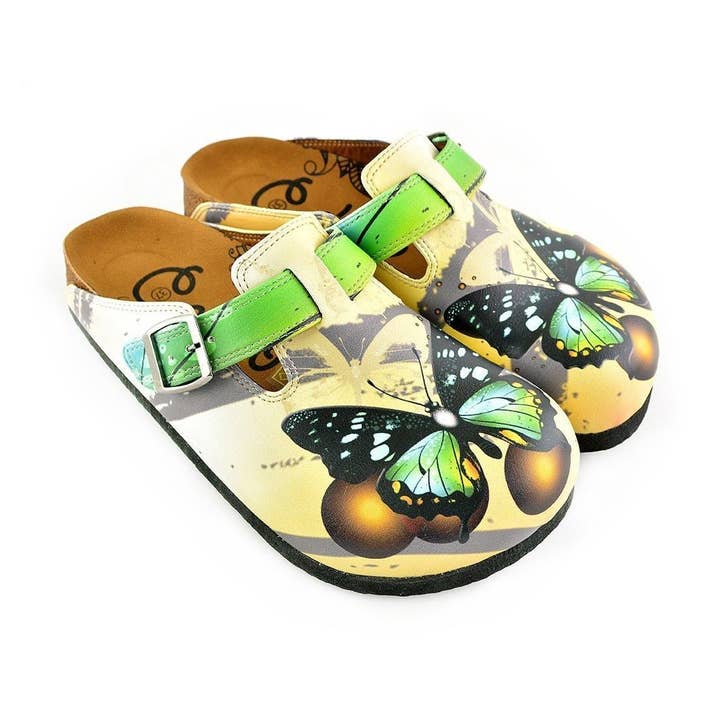 Green Butterfly Clogs WCAL344 voor wholesale door Goby