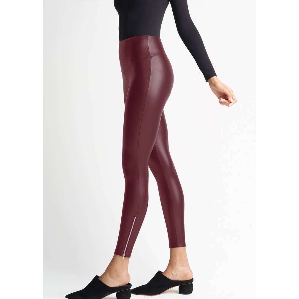 Yummie - Wholesale Fashion Leggings - Women's - Faux Leather Shaping Legging w/ Side Zip - Plus Sizes Avail2