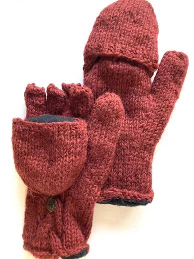 Wool Cable Knit Glitten, fleece lined for wholesale by Ganesh Himal Trading