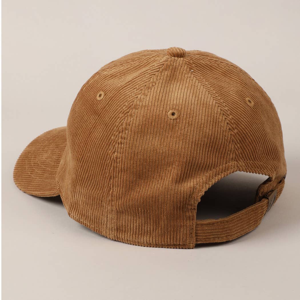Fashion City - Wholesale Baseball Cap - Unisex - Dog Mom Text Solid Color Corduroy Baseball Cap19