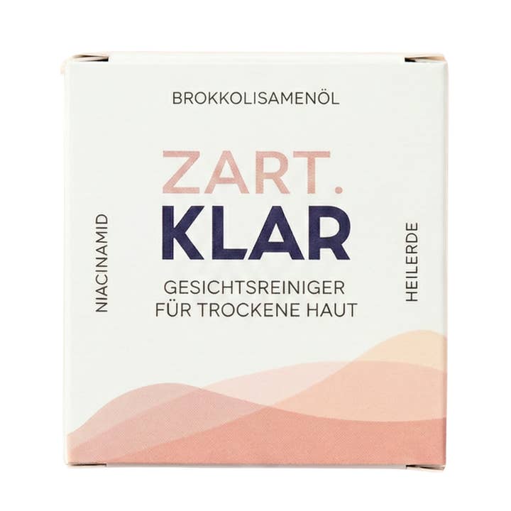 Zart.KLAR Fester Gesichtsreiniger für trockene Haut 75g für den Großhandel von Klar Seifen