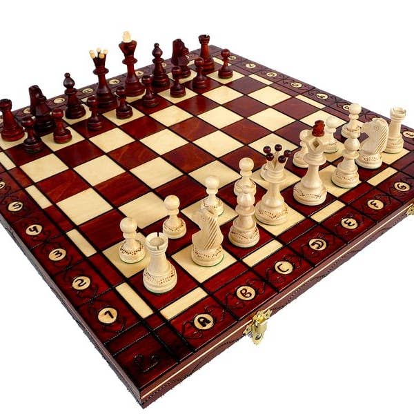 Conjunto de xadrez de madeira modelo 40x40 Senator Chess Sets 125 por atacado de OriginalDesign