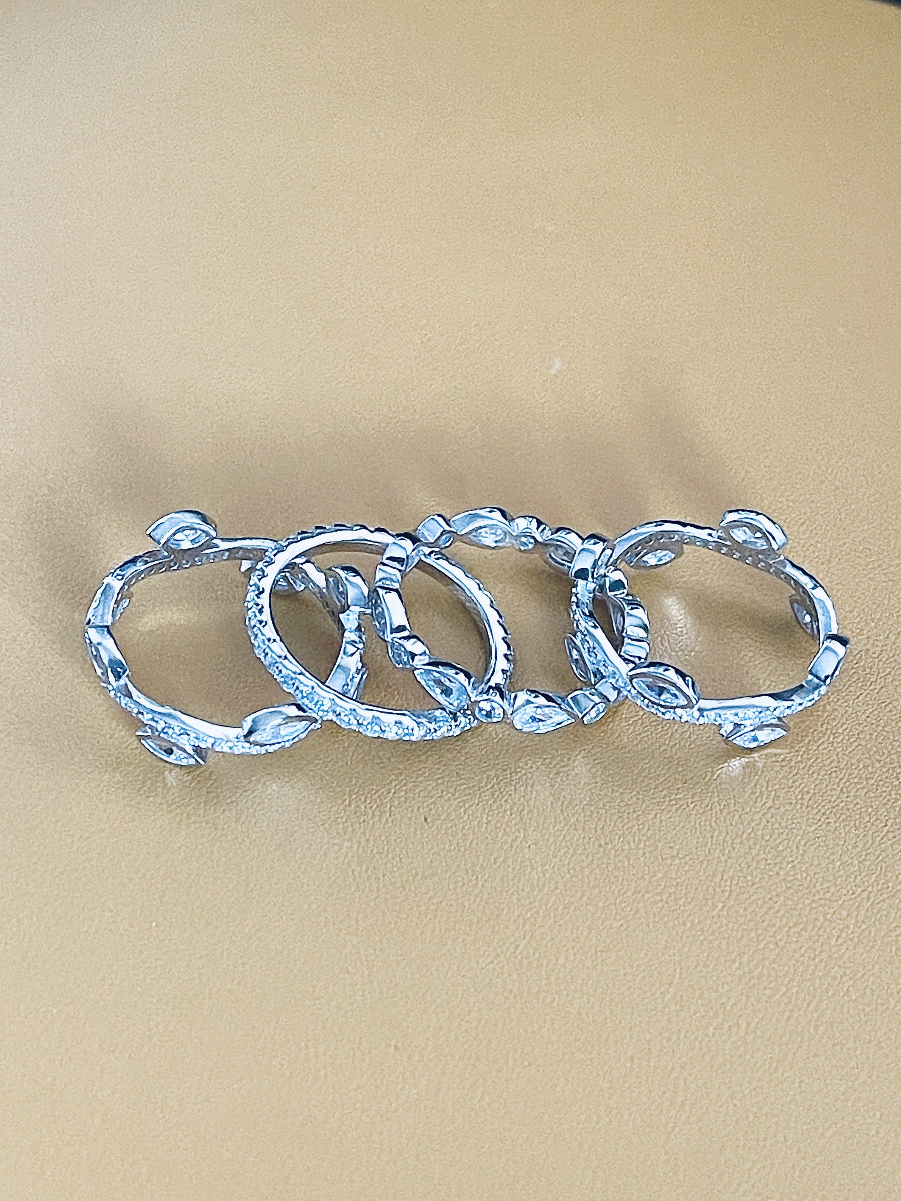 JohnnyB Jewelry - Wholesale Multi-Stone Ring - VIVIAN - Multi-Shaped Sterling Silver CZ Stackable Ring In Silver3