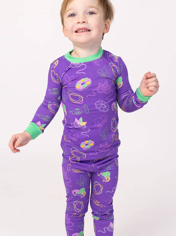 Mardi Gras Lila 2-delad Bambupyjamaset för wholesale av Southern Slumber