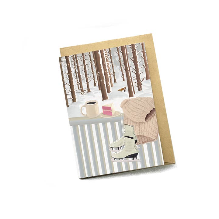 Vinterbalustrade-julekort for engroshandel hos Lykkefund Paper