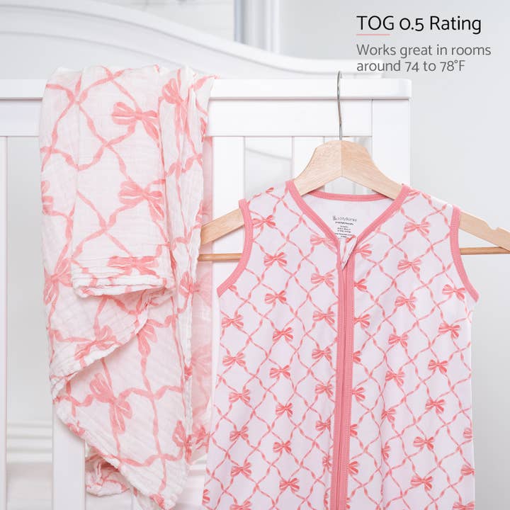 LollyBanks – Engroshandel Sovepose - Baby – Smukke Sløjfer Baby Pige Sovepose, 100% Økologisk Bomuld3