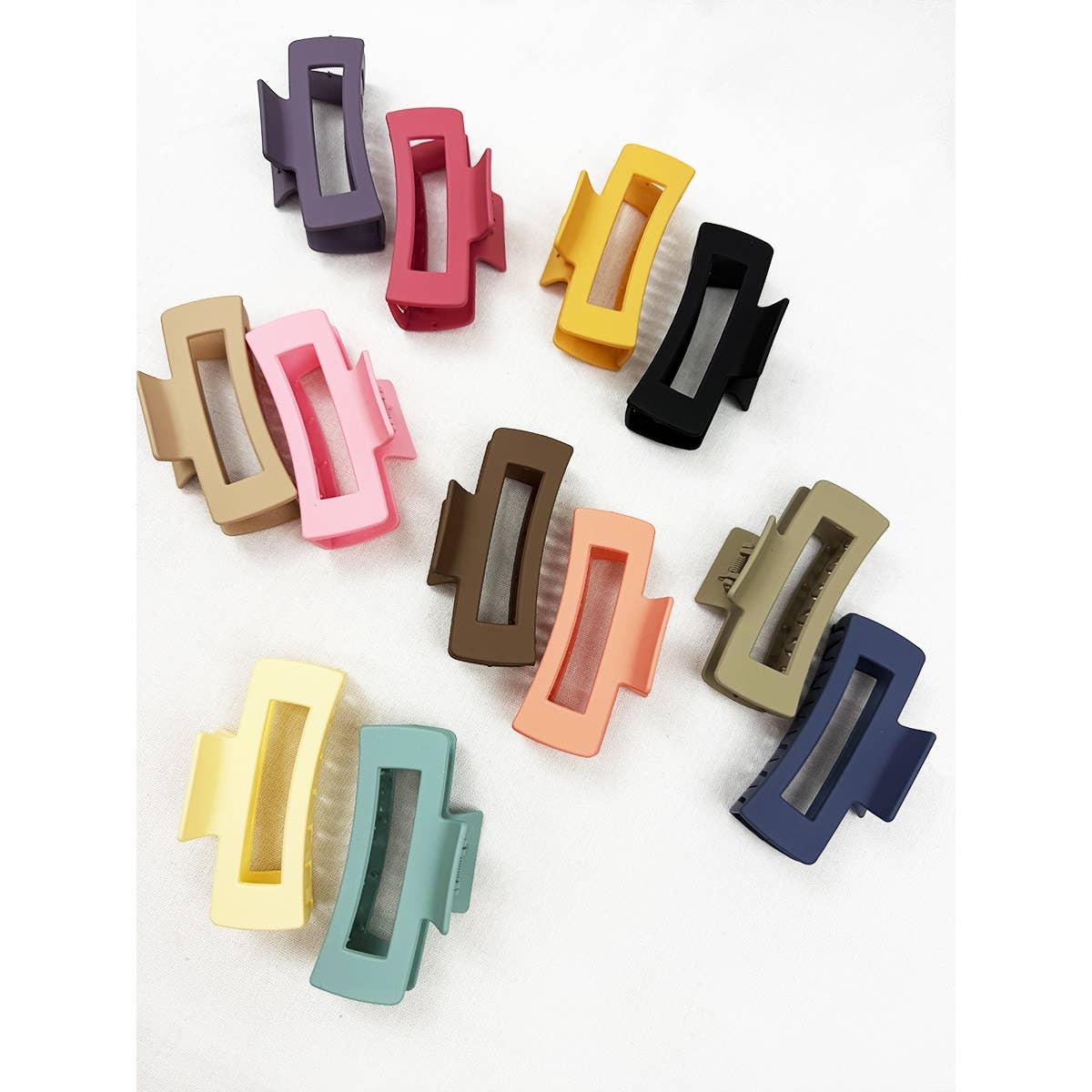 MIX COLOR Large Cut Out Rectangle Hair Claw for wholesale on Faire6