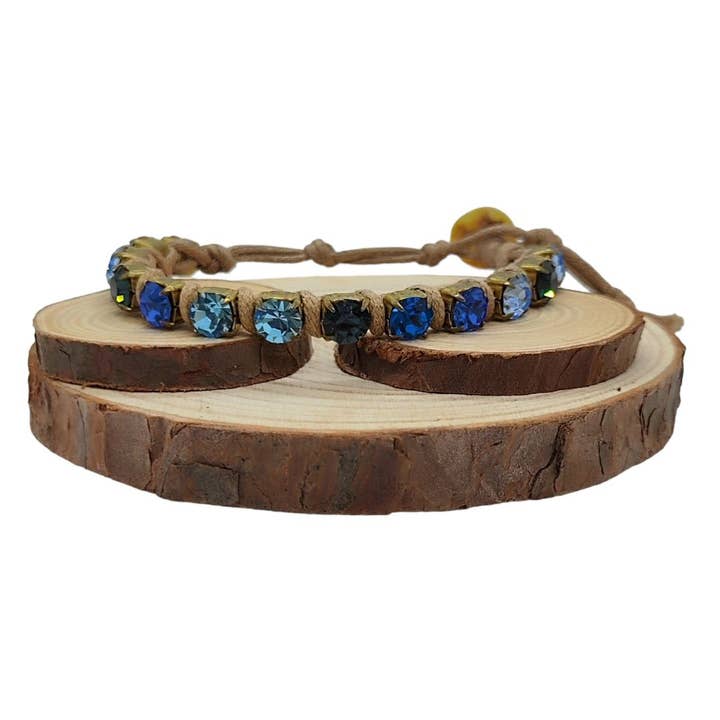 Crystal Chain Bracelets Large - Multiblue para venta al por mayor de QUÉ MÁS JEWELS