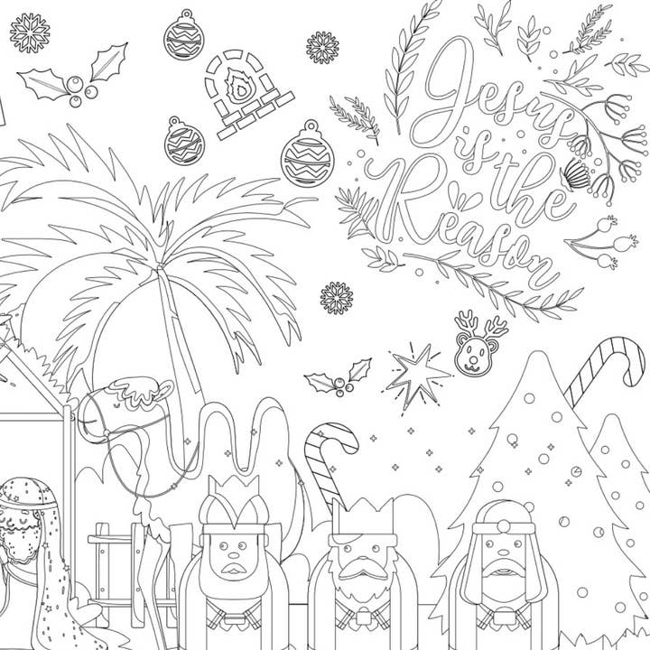 Creative Crayons Workshop - Vendita all'ingrosso Tovaglia da colorare - Bambini e neonati - Tovaglia da colorare per presepe di Natale