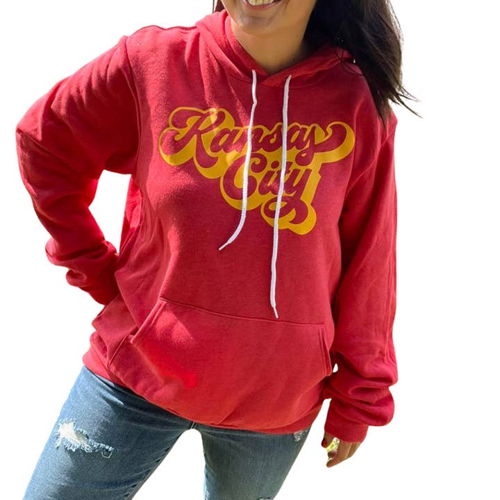 Kansas City Groovy Huvtröja för wholesale av Farmtown Printing Company