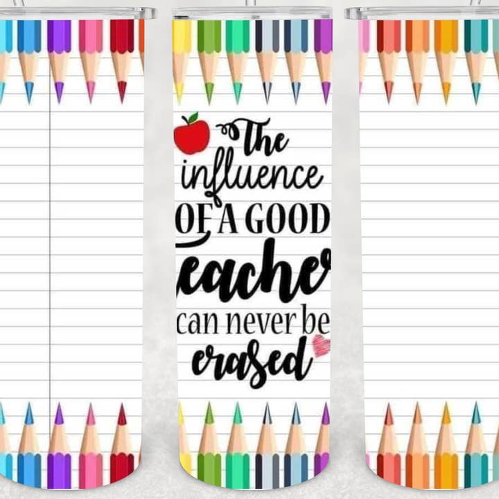 Lærer Citat Farve blyant 20 ounce rustfrit stål Tumbler for engroshandel hos Beautiful Creations by Laney