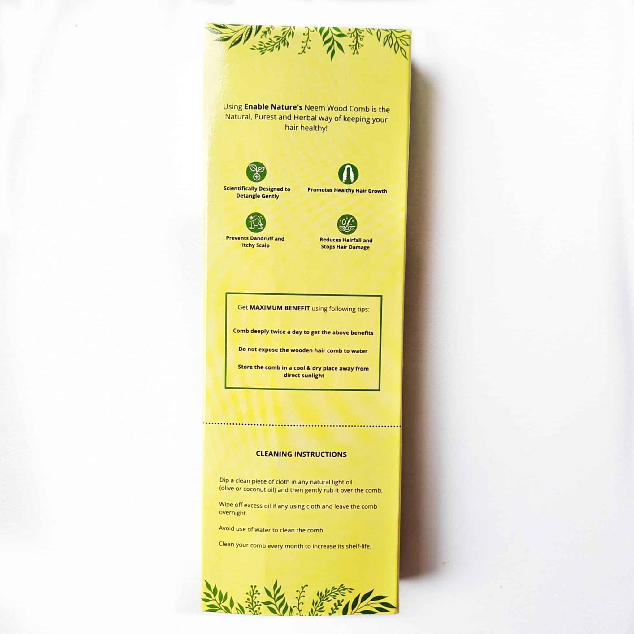 Enable Nature - Wholesale Hair Brush/Comb - Pure Neem Wooden Hair Comb3