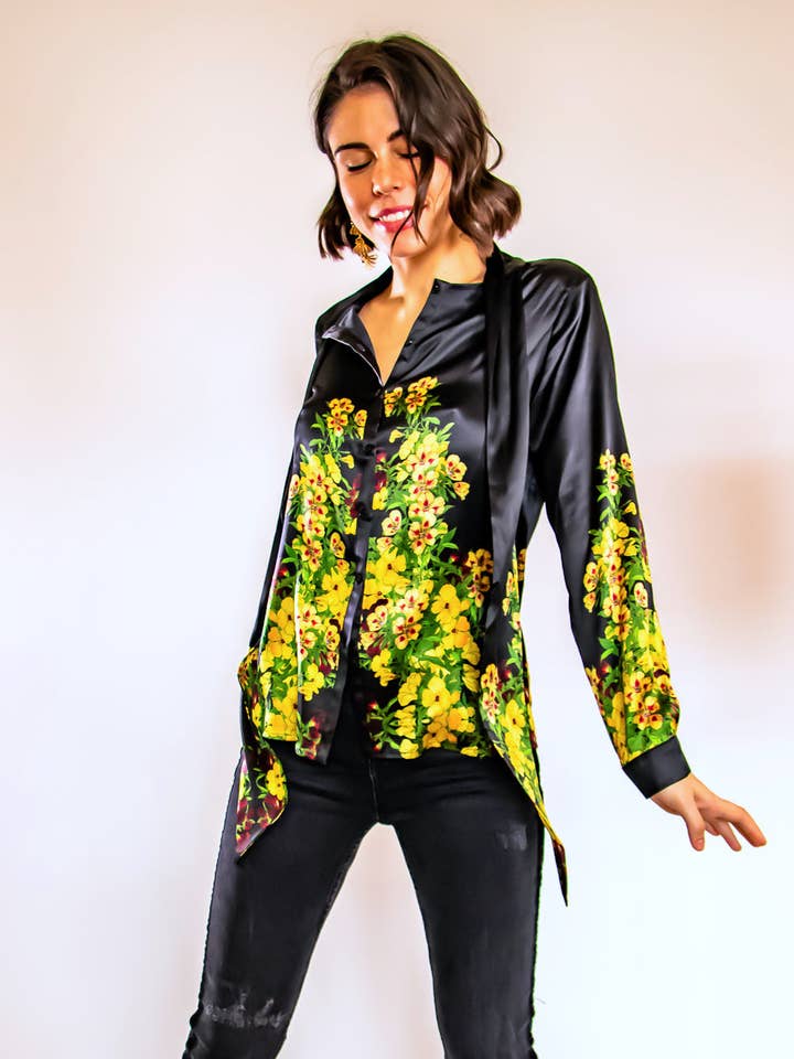 Trisha Paterson Collection - Wholesale Blouse – Women’s - Elixir Charmeuse Silk Blouse0