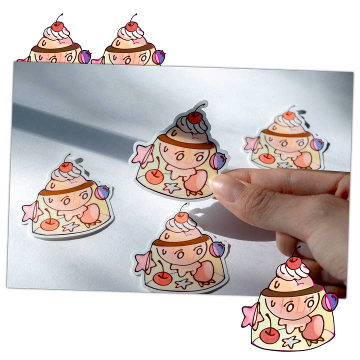 Milki Tea Studios - Wholesale Sticker - Stuck in Pudding Sticker