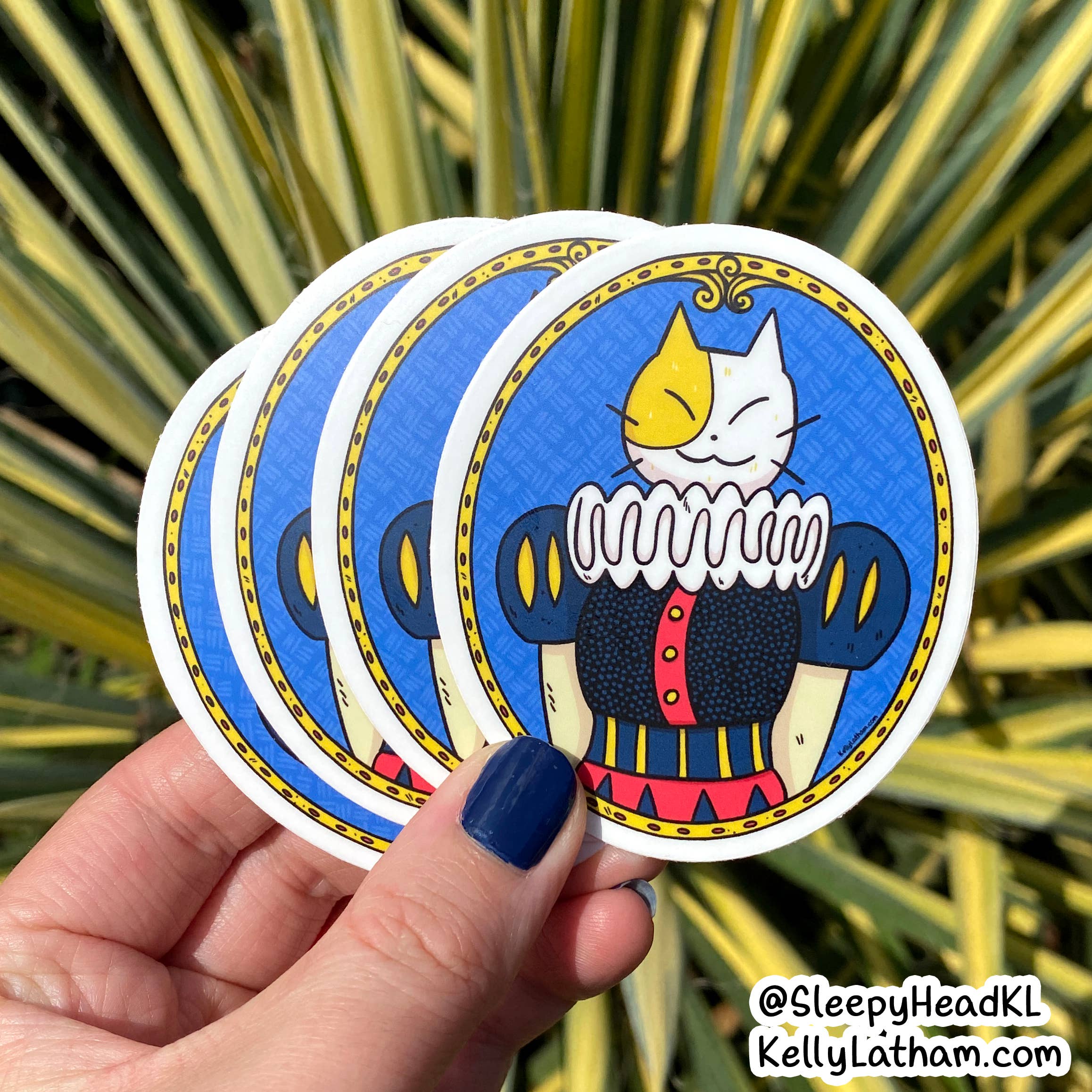 Kelly Latham Art - Wholesale Sticker - Fancy Shakespeare Cat - Waterdichte vinylsticker - schattig1