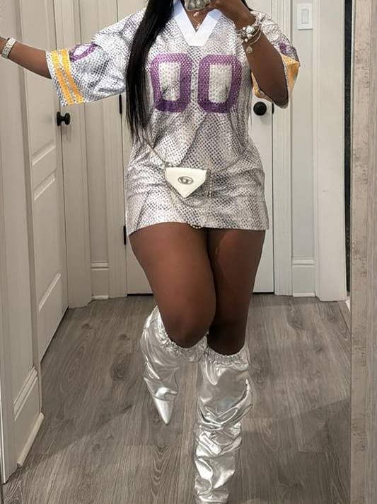 Vestido Mini de Jersey Metálico Y2K por atacado de Flarix