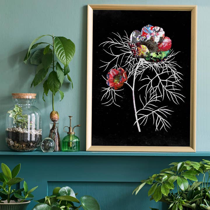 Ink & Drop – Impressão artística por atacado – Impressão Botanical 6 Black Rose3