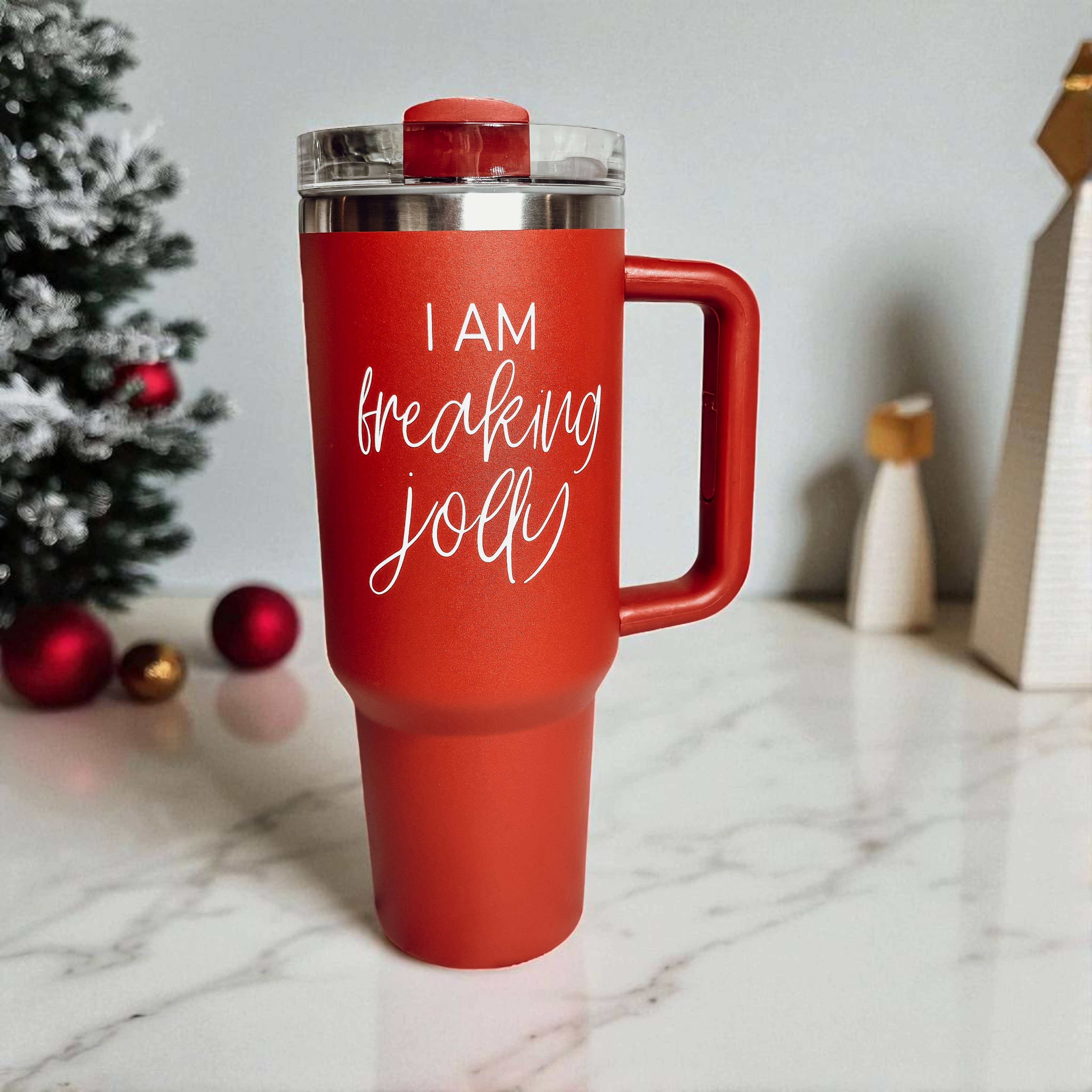 Gia Roma - Wholesale Insulated Mug/Tumbler - Funny Christmas Coffee Mugs, Red Holiday Tumblers With Straw49