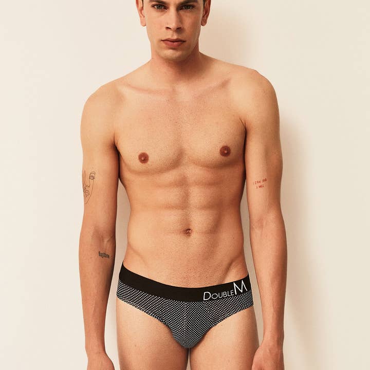 SLIP À POIS EN COTON POUR HOMME pour la vente par Double M