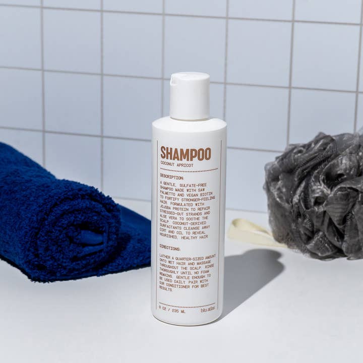 Blu Atlas - Vente Shampoings - Shampooing Cheveux au Palmier Nain & Biotine Végétalienne
