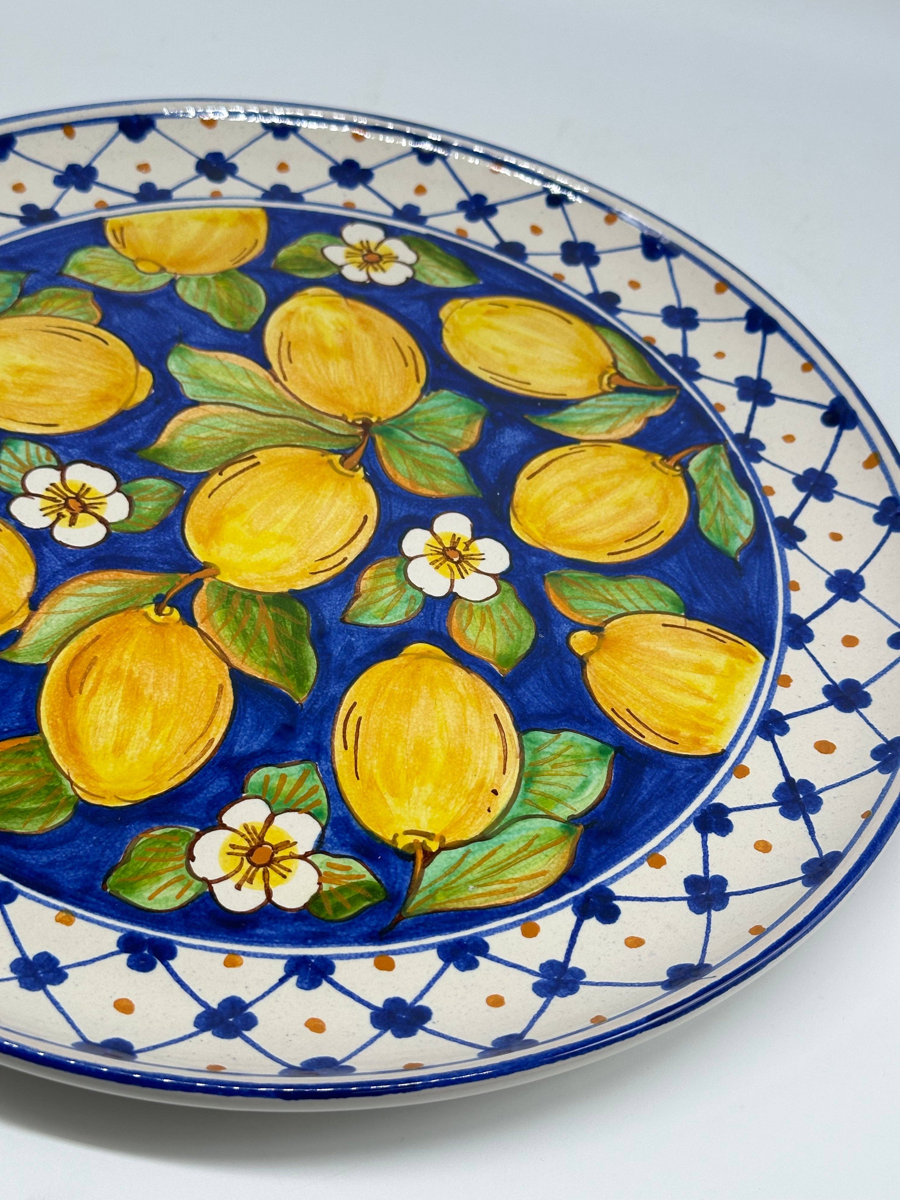 DD Ceramiche Siciliane - Wholesale Serving Plate - Serving plate diameter 37cm food use Ceramica Caltagirone - Lemons1