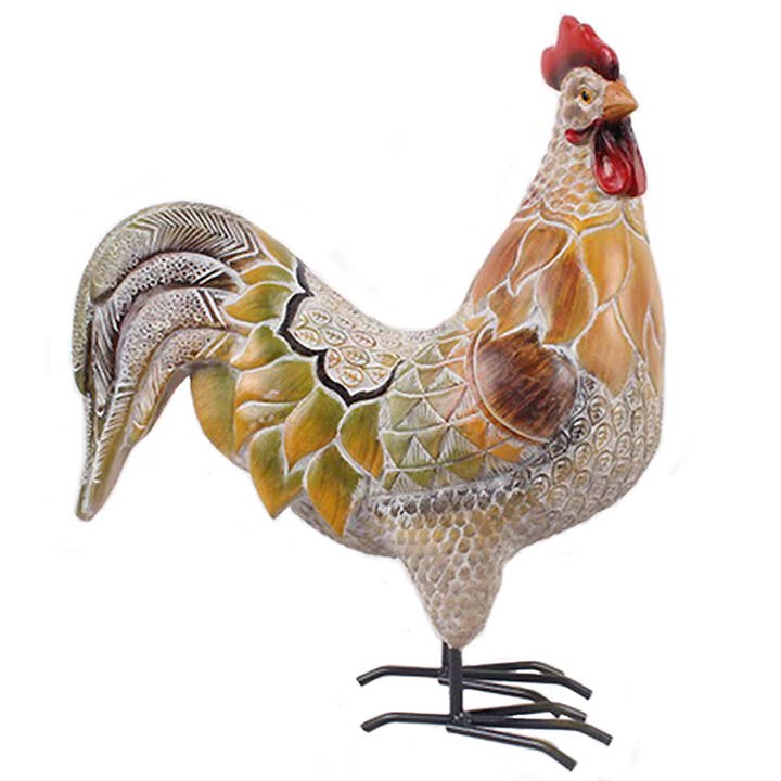 Grand coq en résine de 10 po pour la vente par Santa’s Workshop Inc.