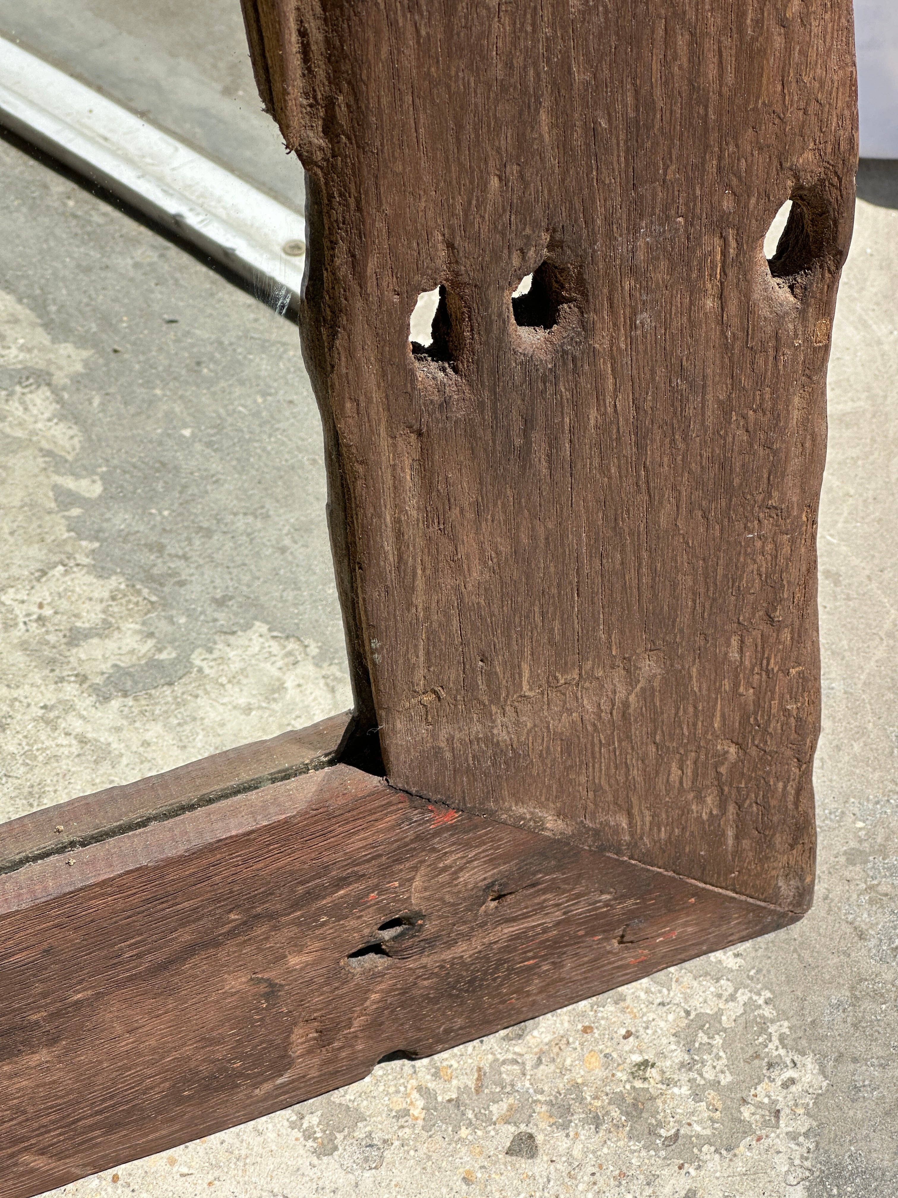 Office Objets - Wholesale Wall Mirror - Mirror with exotic brutalist old iron wood frame H:139cm10