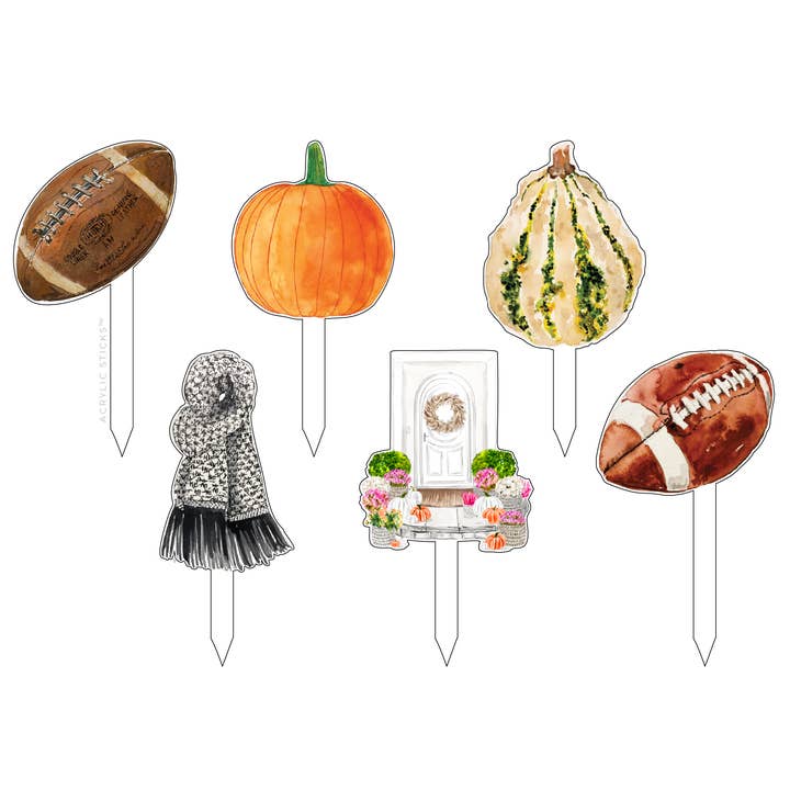FALL EVENINGS PARTY ACRYLIC PARTY PIKS STICKS COMBO for wholesale by XO ACRYLICS | ACRYLIC STICKS