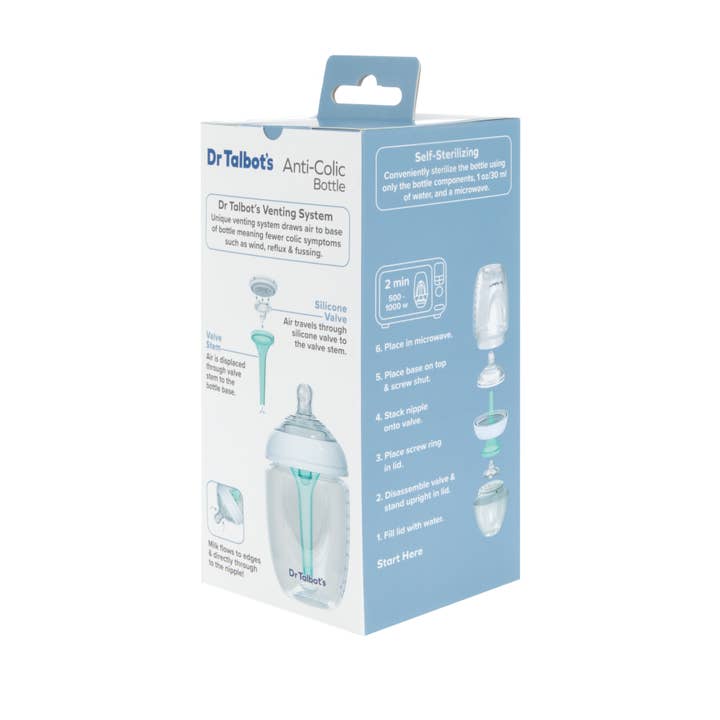 Dr. Talbot's - Wholesale Baby Bottle - Dr. Talbot's Anti-Colic Bottle 6 oz or 9 oz with White Screw16