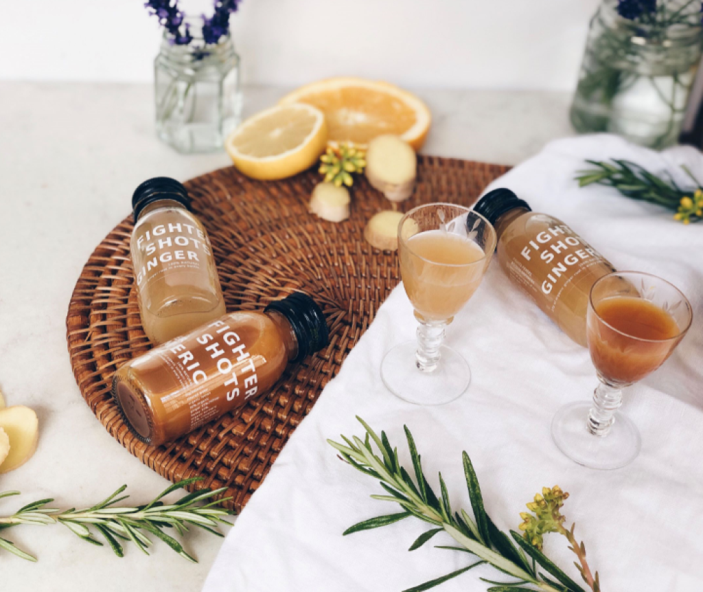 Fighter Shots - Wholesale Wellness Juice/Tonic - Ginger - organic cold pressed ginger, glass bottle, 12x60ml13