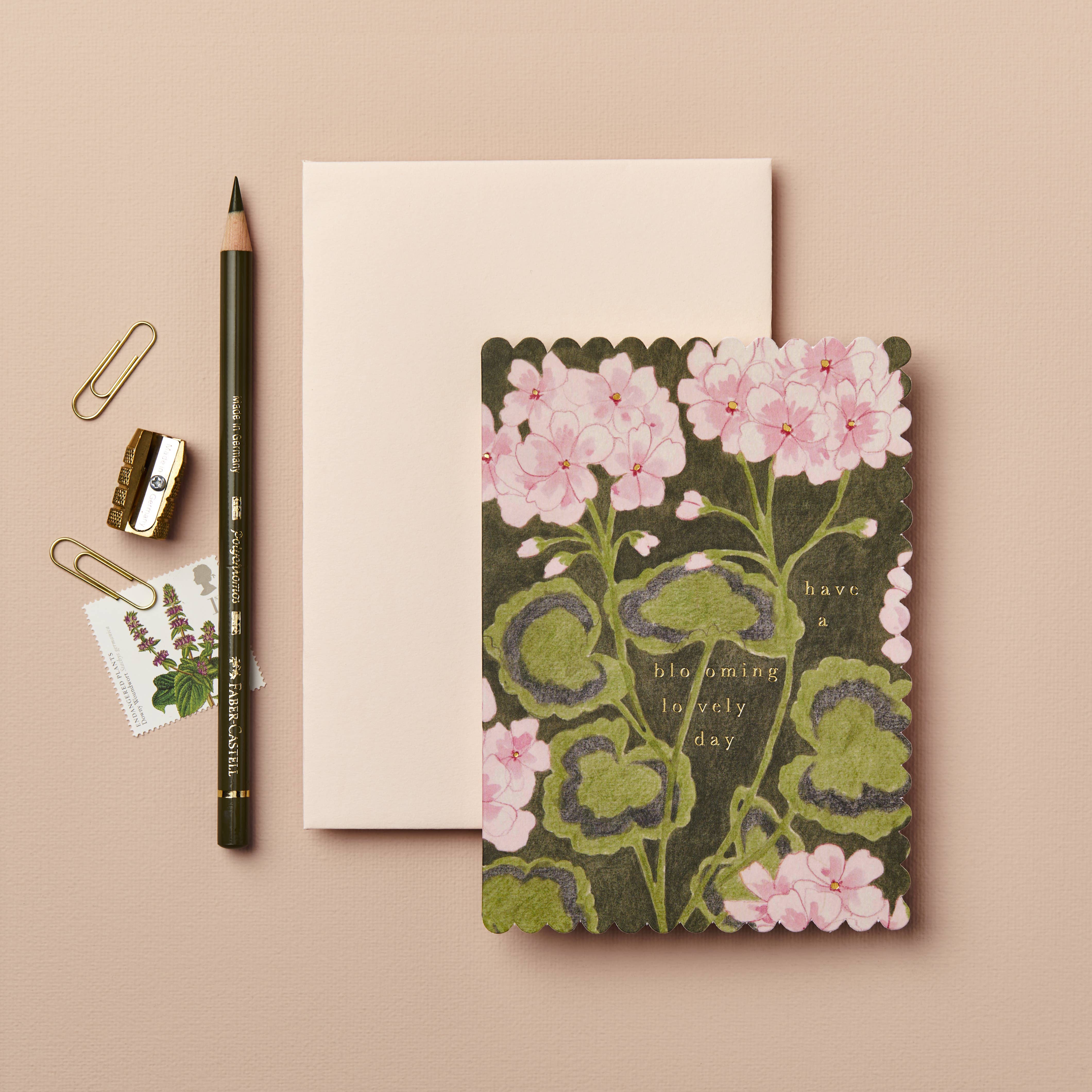 Wanderlust Paper Co - Wholesale Everyday Greeting Card - Geranium 'Blooming Lovely Day' Card1