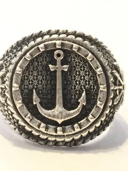 Premium Zilveren Anker Ring voor wholesale door Urbiana