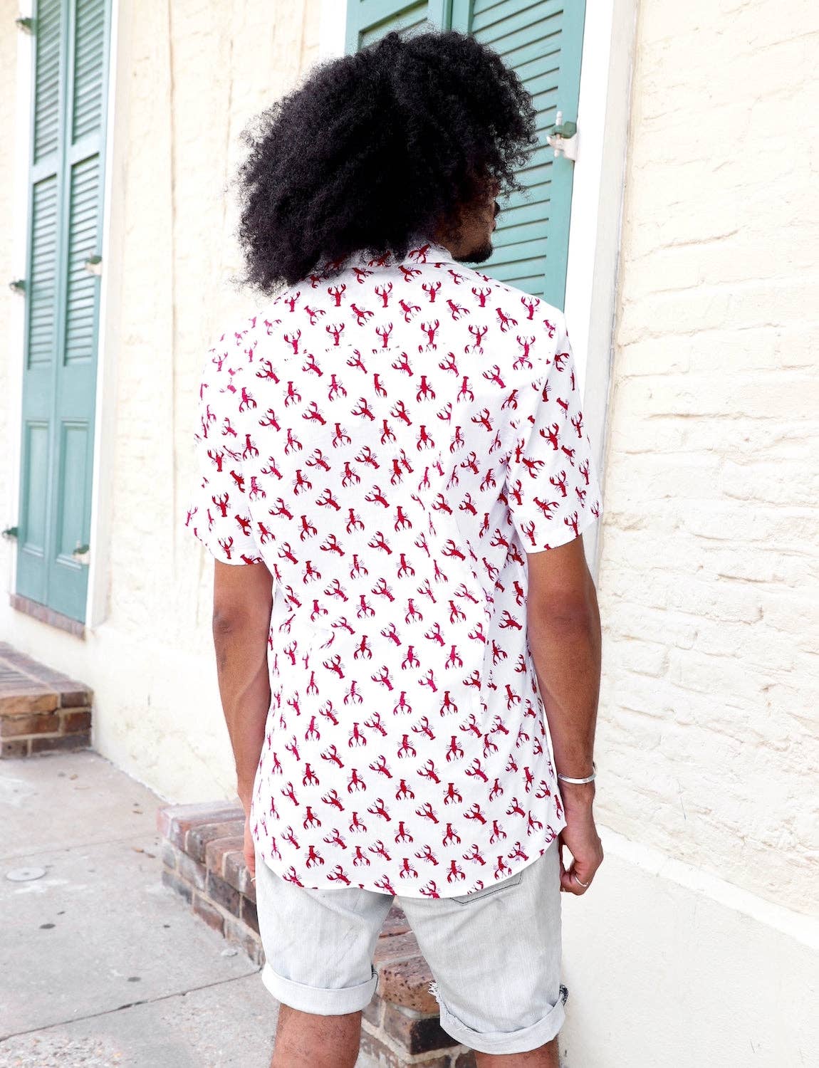 Passion Lilie - Wholesale Button Down Shirt - Men's - Crawfish Organic Cotton Men's Button Down Shirt3