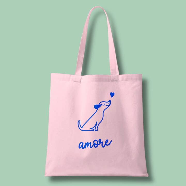 Organic cotton tas hond « Amore » voor wholesale door TANTE TIA