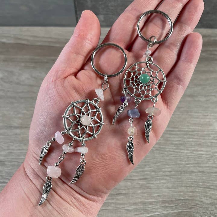 Dreamcatcher Keychains Assorted Gemstones – Spiritual for wholesale by Keystone Crystals