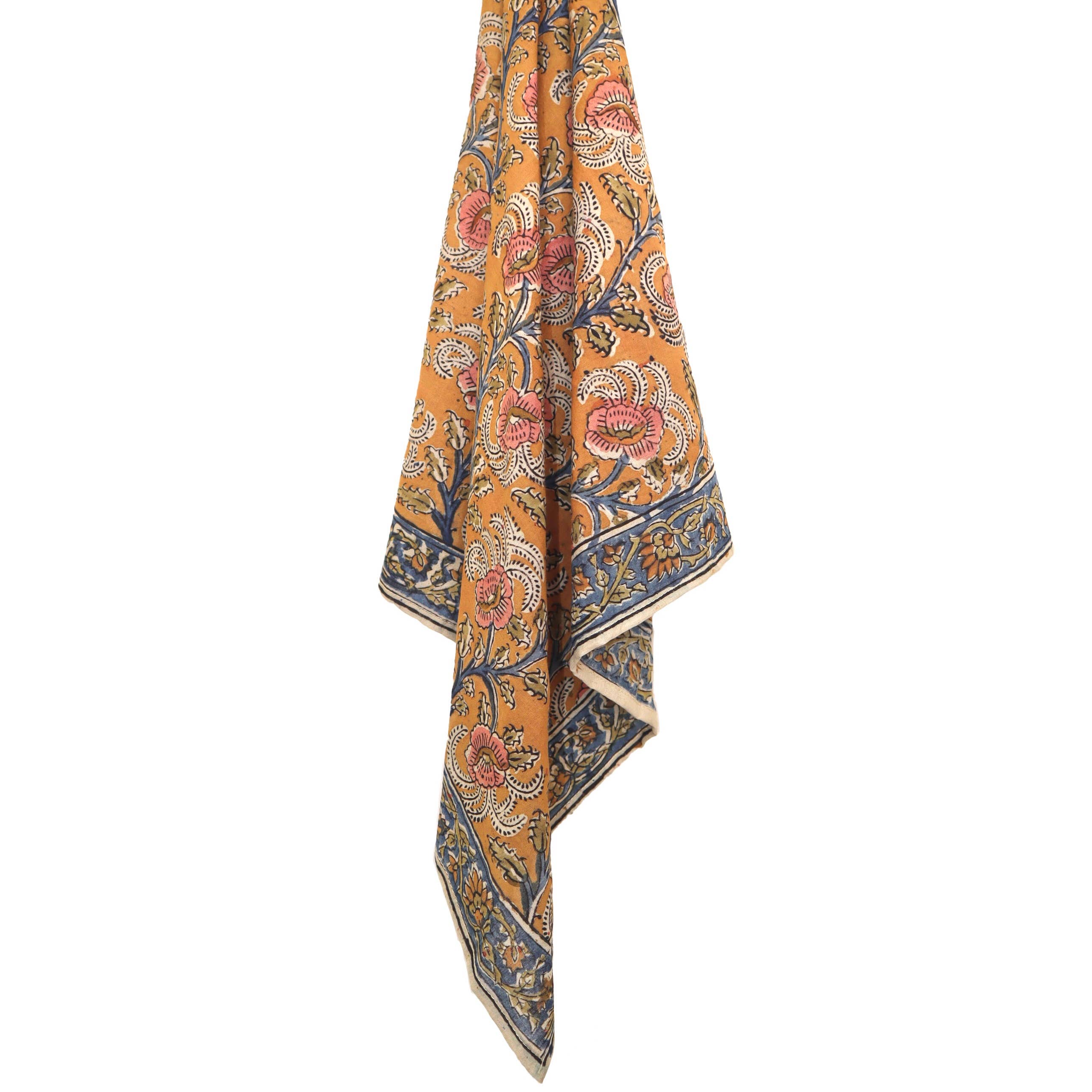 White Lotus Fashions - Wholesale Bandana - Women's - Amber Vine - Kalamkari Cotton Bandana (KK1475)4