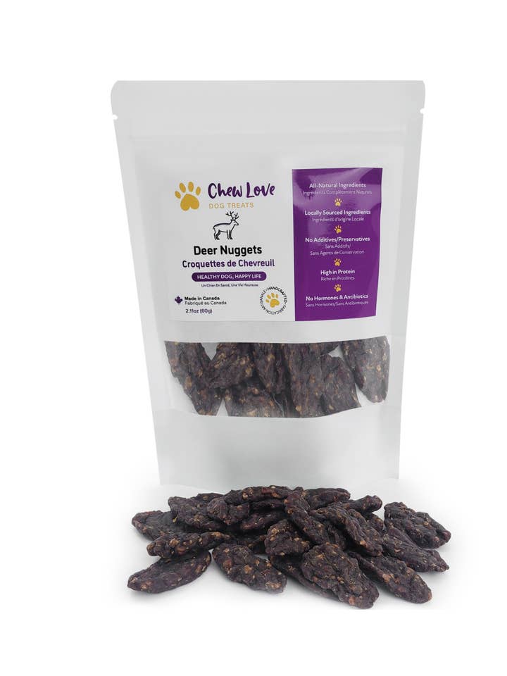 Chew Love Deer Nuggets - Single Ingredient Dog Treats for wholesale by Chew Love Dog Treats
